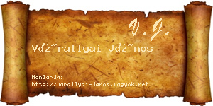 Várallyai János névjegykártya